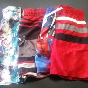 Lot of 4 Boys Size 4/5 Swim Trunks